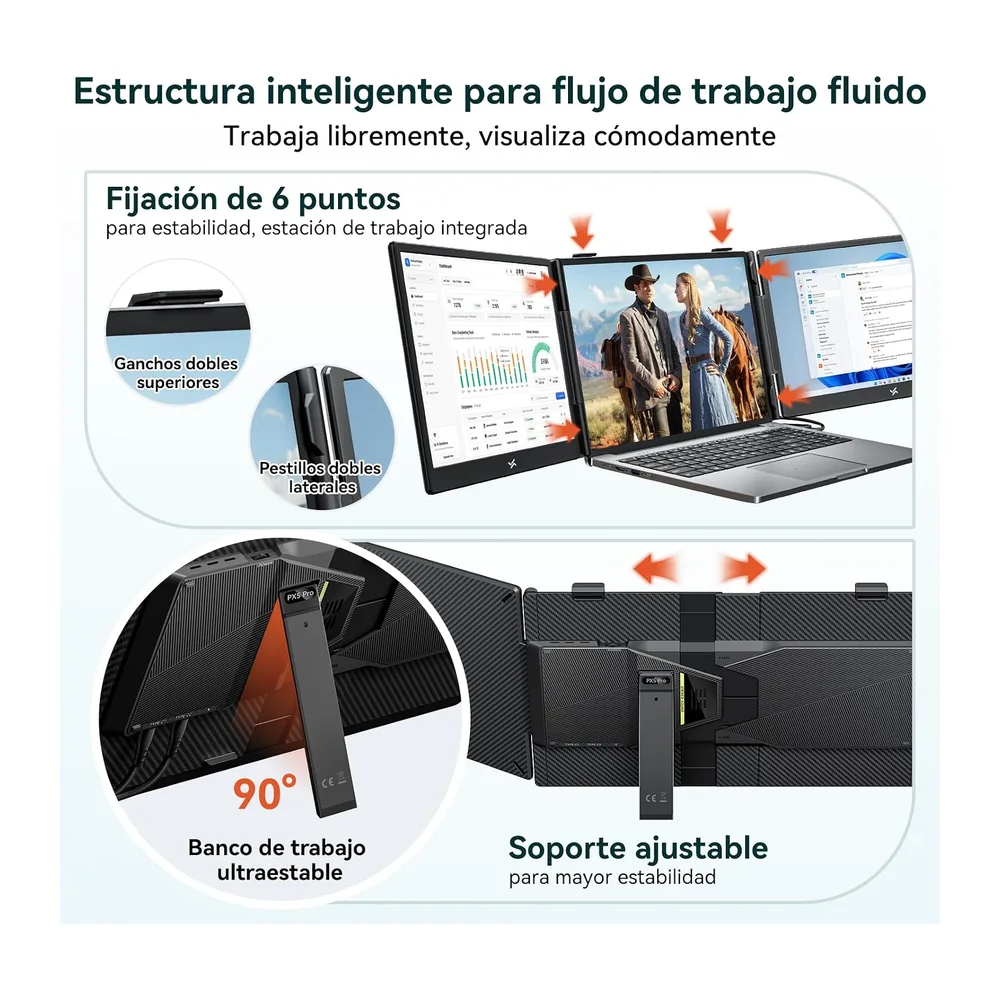 PX5 Pro Pantalla Triple Portátil 14 Pulgadas FHD IPS 300 nits — 2