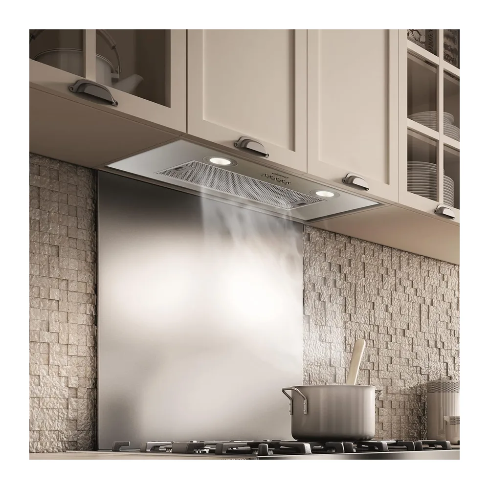 Ciarra Campana extractora encastrable de 52 cm - Campana de cocina integrada - CBCS5913A | 300 m³/h - Evacuación o recirculación - Compatible con filtro de carbón CBCF005 - 3 velocidades - Iluminación LED - Acero inoxidable [Clase energética B]