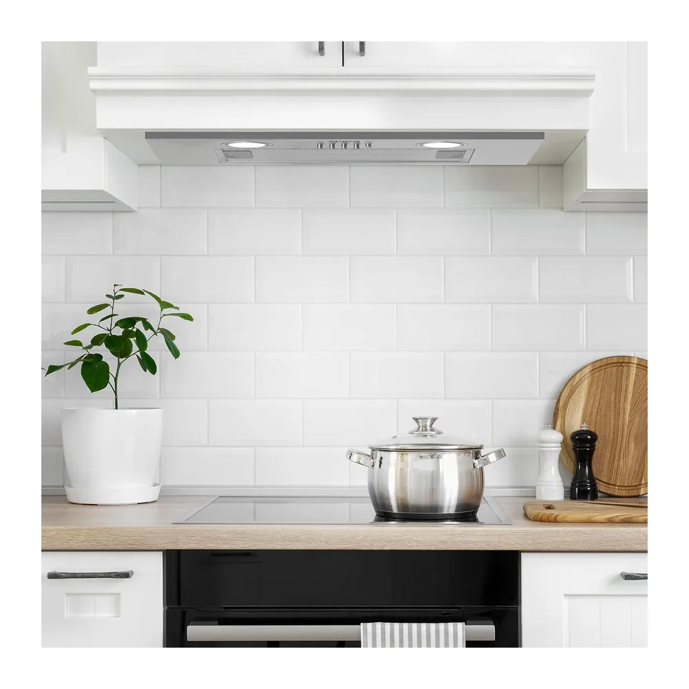 Ciarra Campana extractora encastrable de 52 cm - Campana de cocina integrada - CBCS5913A | 300 m³/h - Evacuación o recirculación - Compatible con filtro de carbón CBCF005 - 3 velocidades - Iluminación LED - Acero inoxidable [Clase energética B]