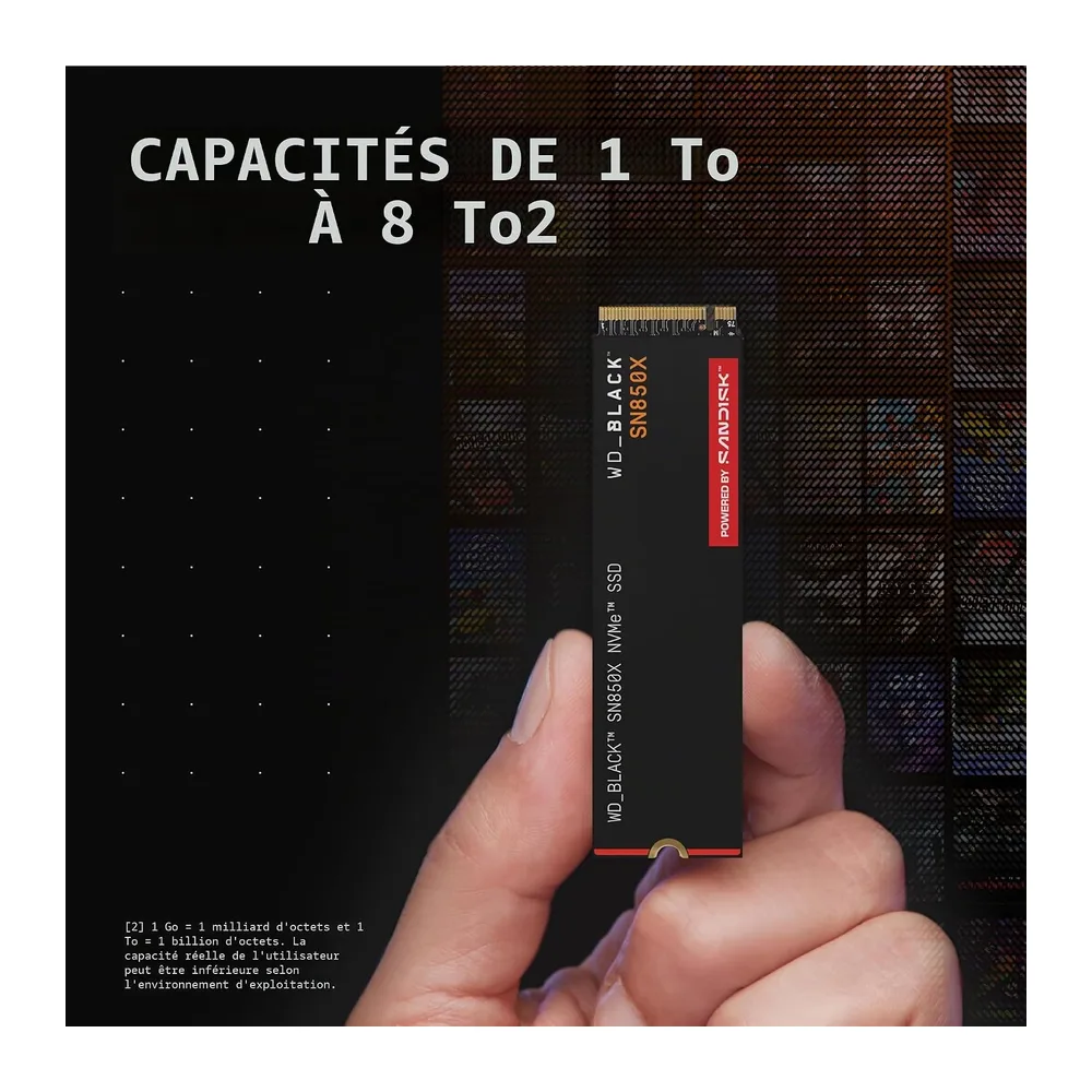 WD_BLACK SN850X SSD NVMe 2 TB, hasta 7300 MB/s de lectura, SSD Gaming M.2 2280 PCIe Gen 4.0