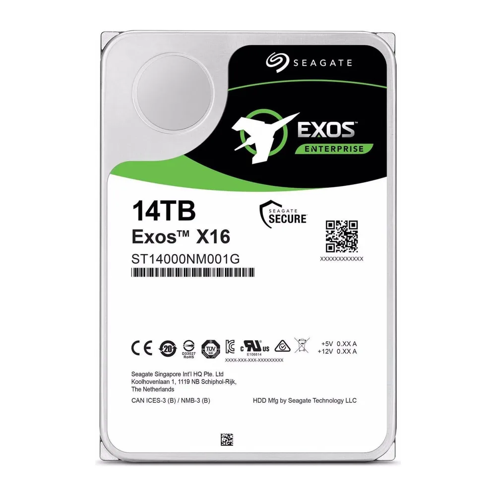 Seagate Exos X16 14TB disco duro para servidor ST14000NM001G 3.5" Disco duro SATA 6Gb/s 7200RPM Caché de 256MB