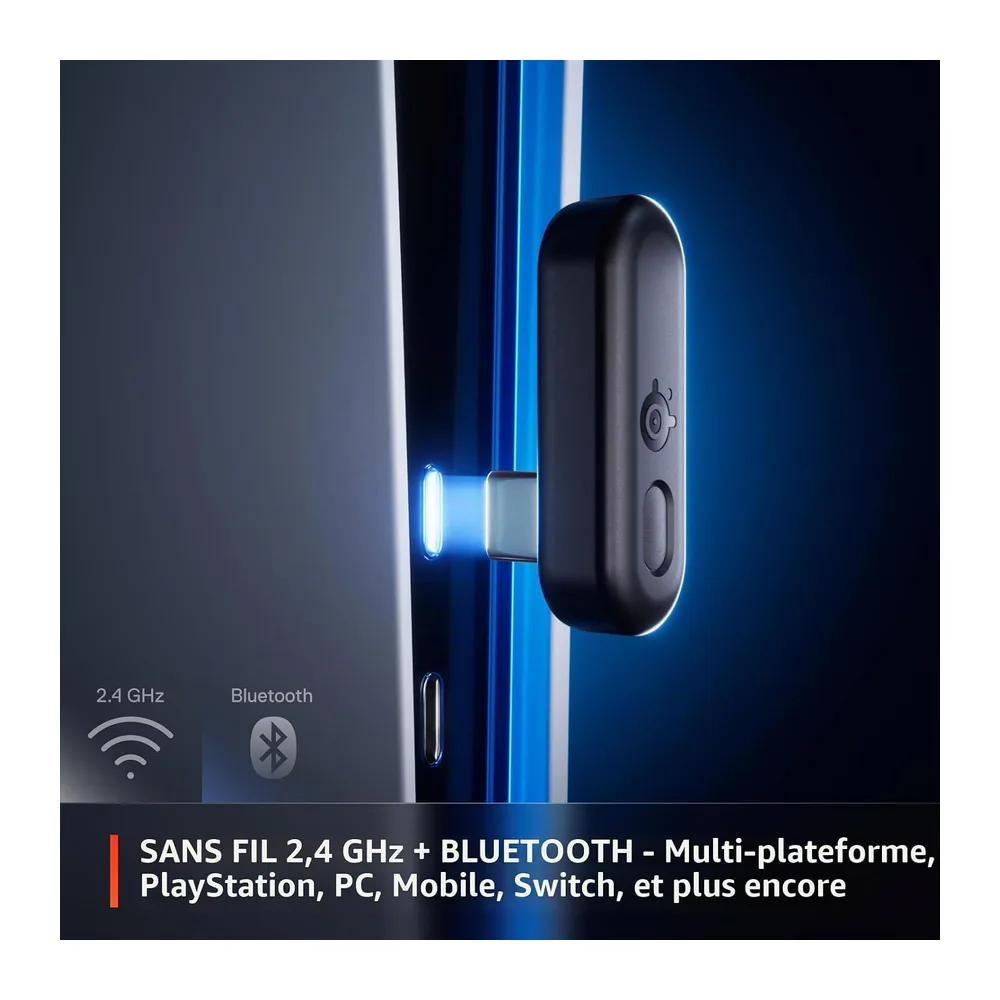 SteelSeries - Arctis GameBuds para PS5 - Auriculares de juego inalámbricos - 2,4 GHz + BT 5.3 - ANC/Transparencia - 40H de autonomía - Carga inalámbrica - PS5, PC, Switch 2, Móvil - Negro (Reacondicionado)