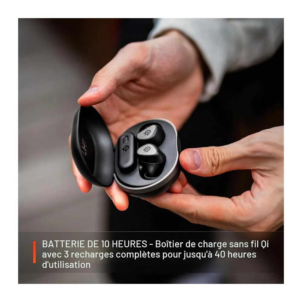 SteelSeries - Arctis GameBuds para PS5 - Auriculares de juego inalámbricos - 2,4 GHz + BT 5.3 - ANC/Transparencia - 40H de autonomía - Carga inalámbrica - PS5, PC, Switch 2, Móvil - Negro (Reacondicionado)