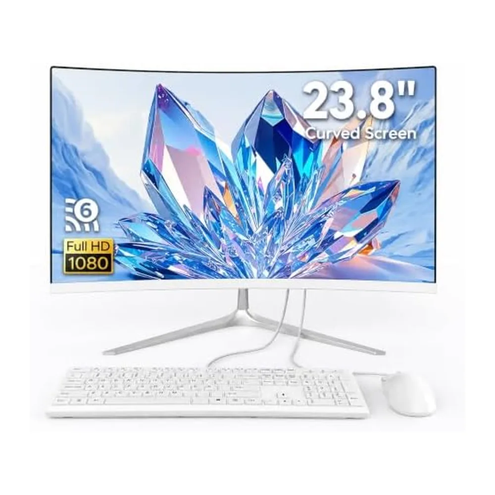 Ordenador todo en uno de 23,8 pulgadas, pantalla curva y diseño fino para el escritorio