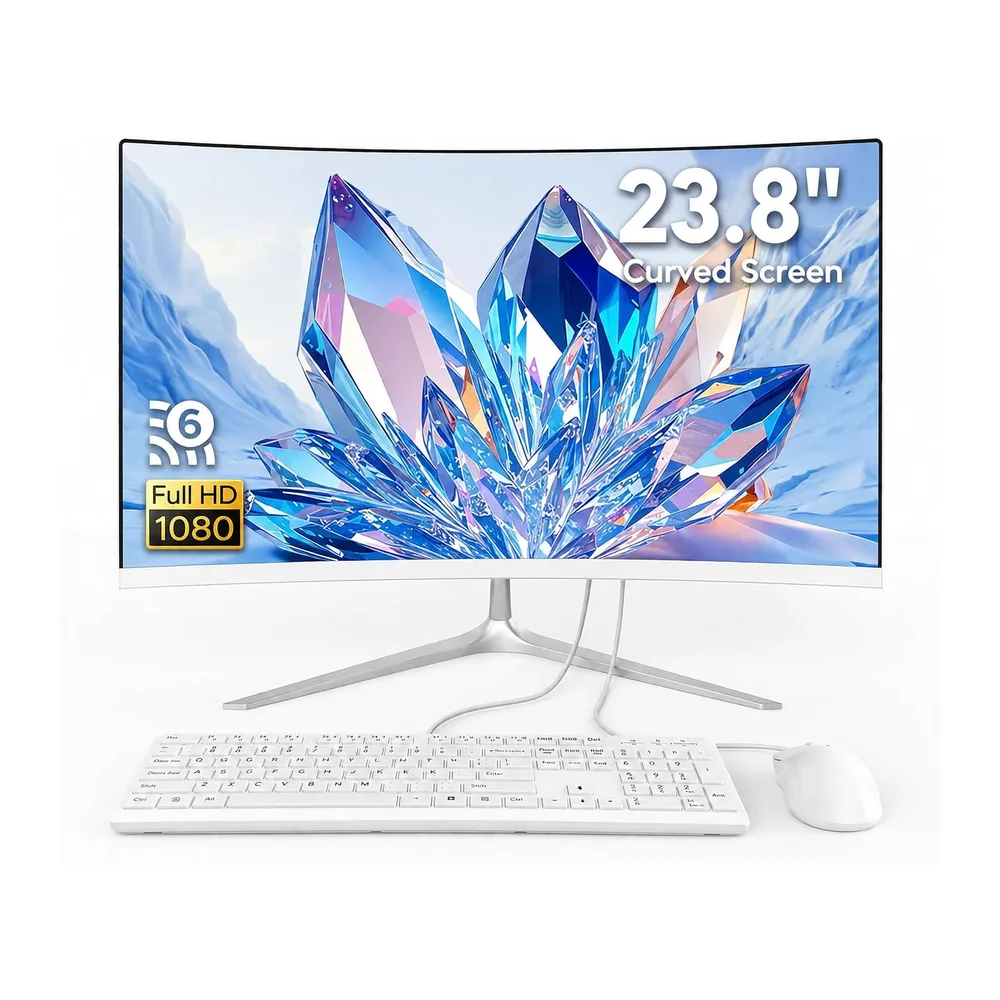 Ordenador todo en uno de 23,8 pulgadas, pantalla curva y diseño fino para el escritorio
